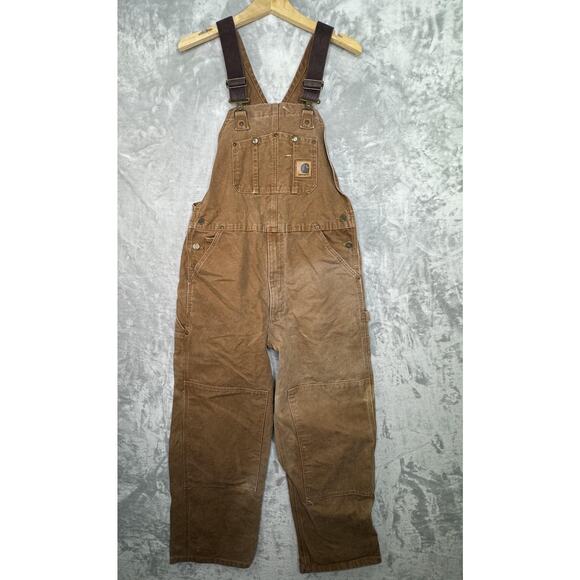 Carhartt Other - Carhartt Overalls Mens 34x30 Brown Duck Canvas Bib Workwear Construction R06